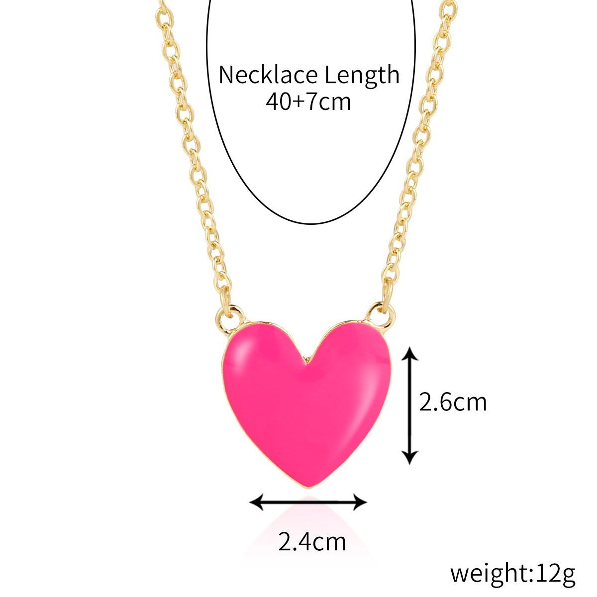 Wholesale Niche Design Alloy Love Rainbow Necklace